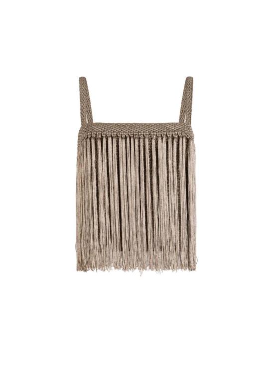  S-Mode 민소매 티셔츠 S 모드 크로셰 스퀘어 네크라인 탑 탄