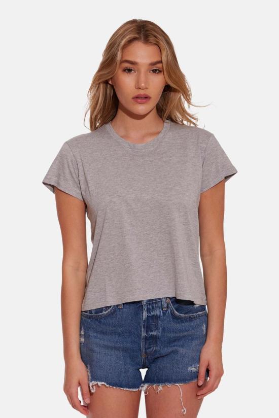  더 타일 클럽 반팔 티셔츠 타일 클럽 베베 럭스 티 헤더 그레이