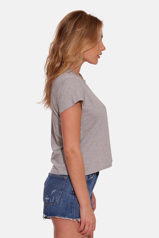  더 타일 클럽 반팔 티셔츠 타일 클럽 베베 럭스 티 헤더 그레이 - THE TILE CLUB