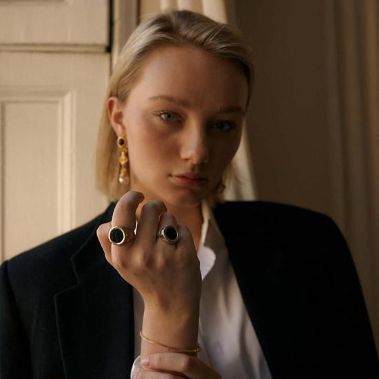  타린 토마스 반지 아폴로 링 옐로우 골드/스털링 실버/옐로우 브라스 - TARIN THOMAS