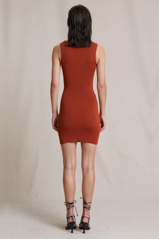  백앤브릿지 숏 원피스 벡 + 브릿지 샤베트 썸머 미니 니트 드레스 브릭 - BEC + BRIDGE