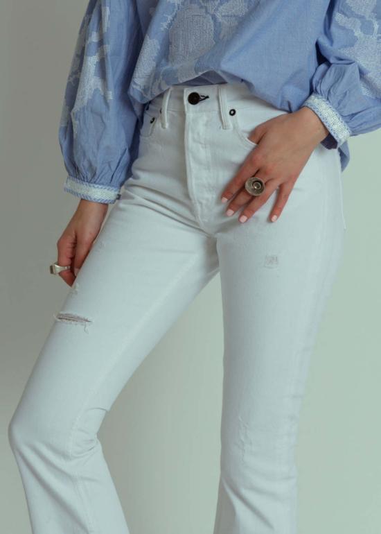  노엔드 데님 데님 팬츠 노엔드 패러 킥 플레어 진 화이트 - NOEND DENIM