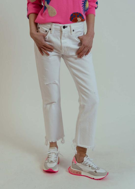  노엔드 데님 데님 팬츠 노엔드 패러 킥 플레어 진 화이트 - NOEND DENIM