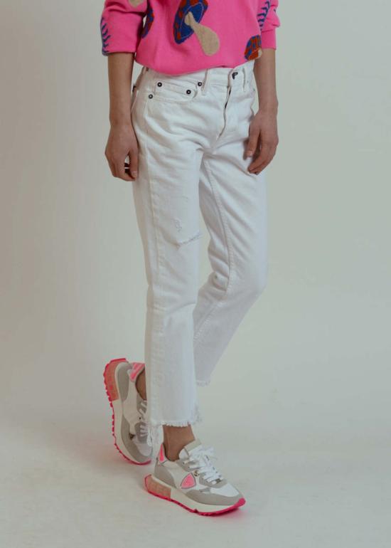  노엔드 데님 데님 팬츠 노엔드 패러 킥 플레어 진 화이트 - NOEND DENIM