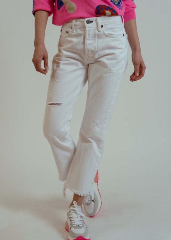  노엔드 데님 데님 팬츠 노엔드 패러 킥 플레어 진 화이트 - NOEND DENIM