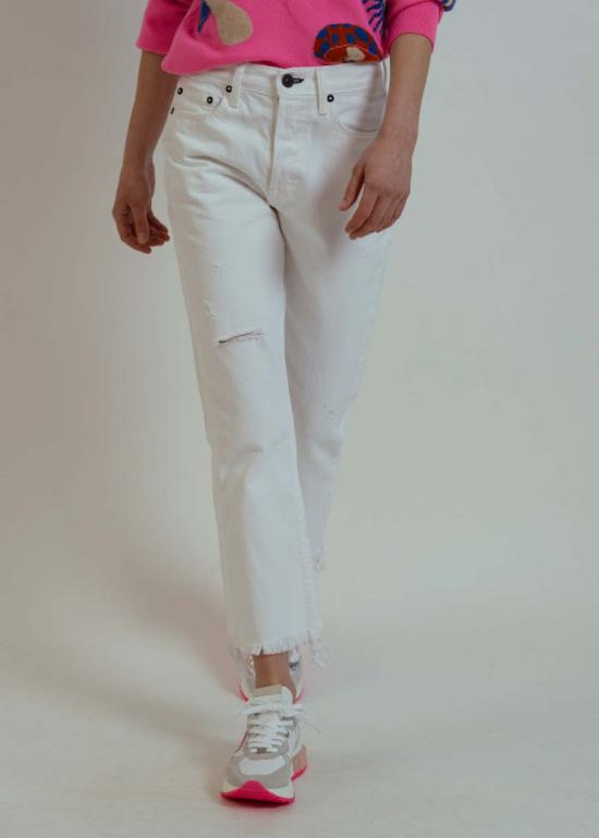  노엔드 데님 데님 팬츠 노엔드 패러 킥 플레어 진 화이트 - NOEND DENIM