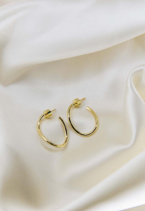  SS 이어링 Ss 웨이비 오벌 후프