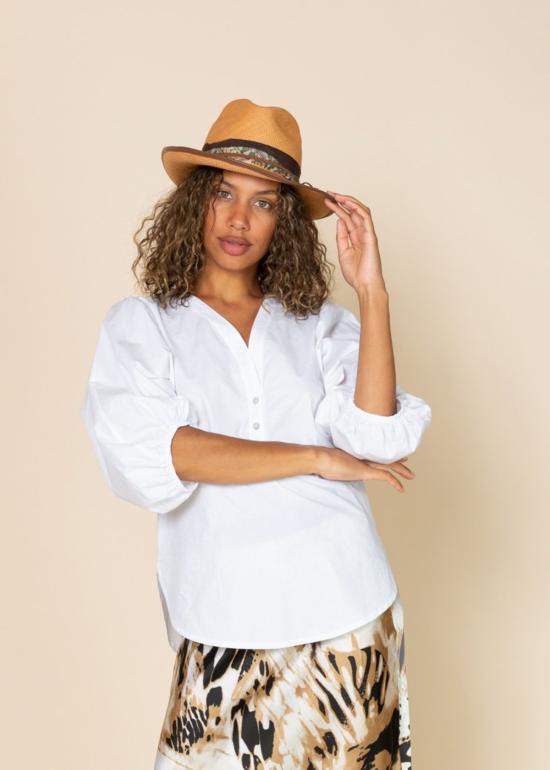  Summum Woman 블라우스 섬뭄 우먼 벌룬 슬리브 탑 화이트 - OTHER BRANDS