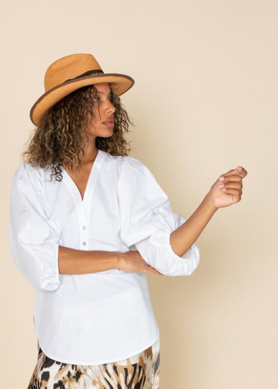  Summum Woman 블라우스 섬뭄 우먼 벌룬 슬리브 탑 화이트