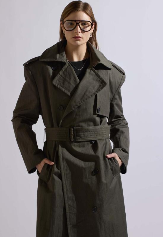  더 엔케이씨 스토어 트렌치 코트 Nkc Lila 트렌치코트 올리브 그린