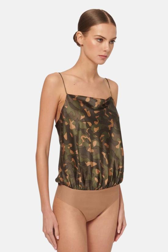  카미 뉴욕 바디수트 티셔츠 캐미 NYC 악셀 클래식 바디수트 카모/테디 - CAMI NYC