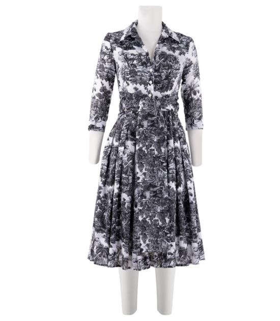  사만다 성 롱 원피스 Samantha Sung Audrey 드레스 #4 롱드레스 화이트/블랙 - SAMANTHA SUNG