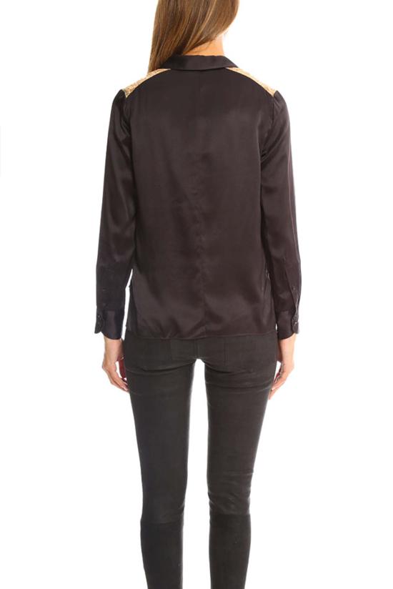  랙앤본 긴팔 티셔츠 Rag & Bone Angela 셔츠 리코리스 - RAG & BONE