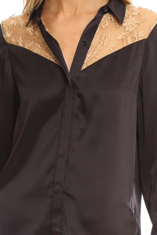  랙앤본 긴팔 티셔츠 Rag & Bone Angela 셔츠 리코리스 - RAG & BONE