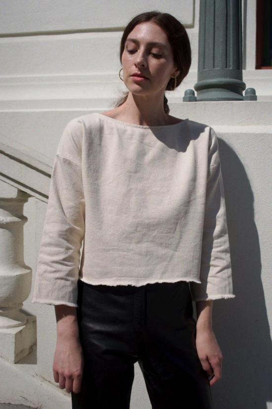  코코볼로 데님 팬츠 롱슬리브 튜닉 탑 내추럴 데님