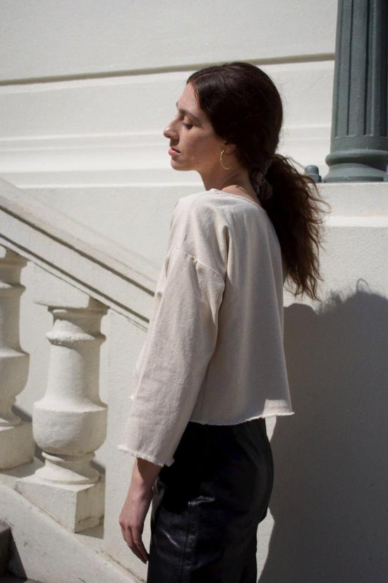  코코볼로 데님 팬츠 롱슬리브 튜닉 탑 내추럴 데님 - COCOBOLO