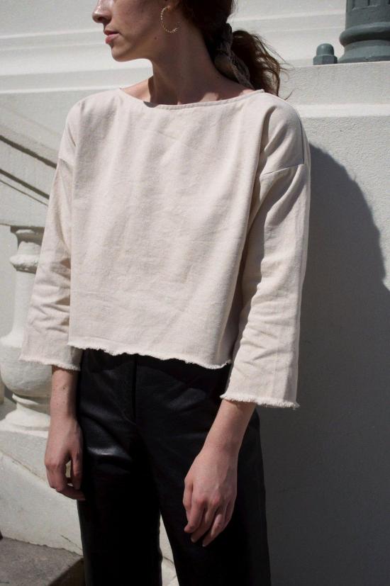  코코볼로 데님 팬츠 롱슬리브 튜닉 탑 내추럴 데님 - COCOBOLO