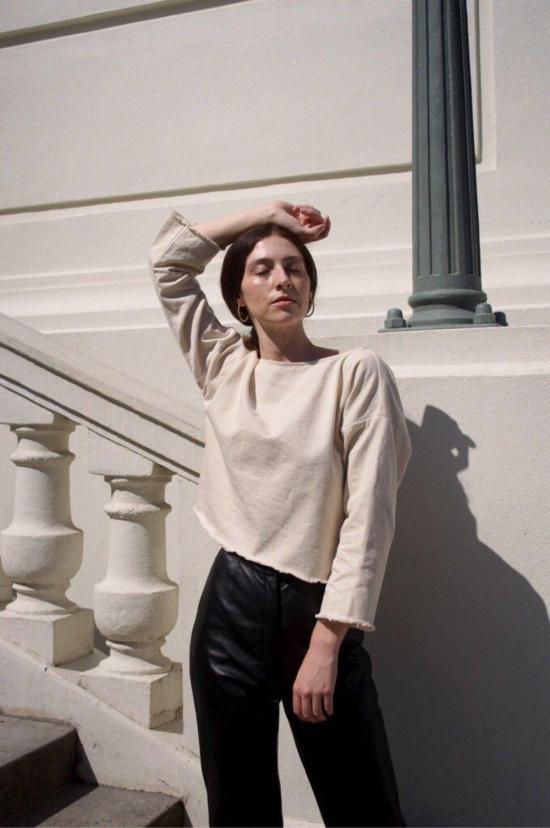  코코볼로 데님 팬츠 롱슬리브 튜닉 탑 내추럴 데님 - COCOBOLO