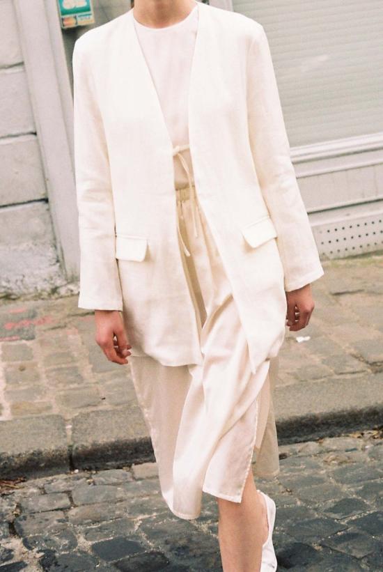  다두라 수트 자켓 다투라 화이트 헤비 리넨 센소 블레이저 화이트 - DATURA