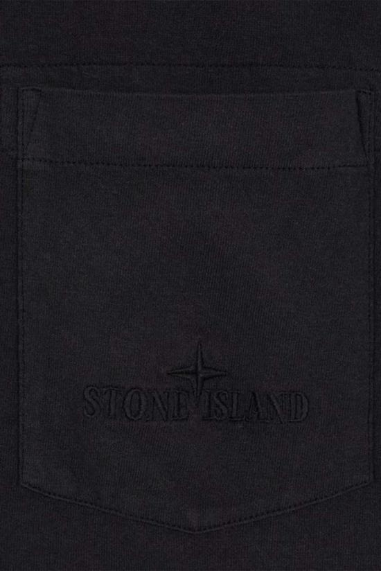  스톤 아일랜드 긴팔 티셔츠 가먼트 다이드 롱슬리브 폴로 블랙 - STONE ISLAND