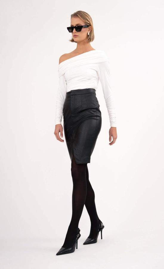  논살란트 레이블 숏 스커트 논샬런트 라벨 레오 미디 스커트 블랙 - NONCHALANT LABEL