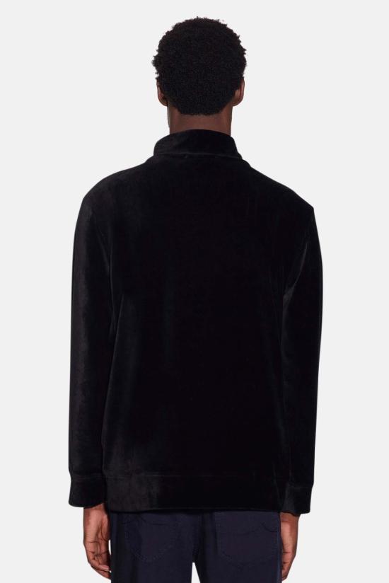  블루&크림 자켓 애스터 벨루어 코듀로이 하프 지퍼 블랙 - BLUE&CREAM