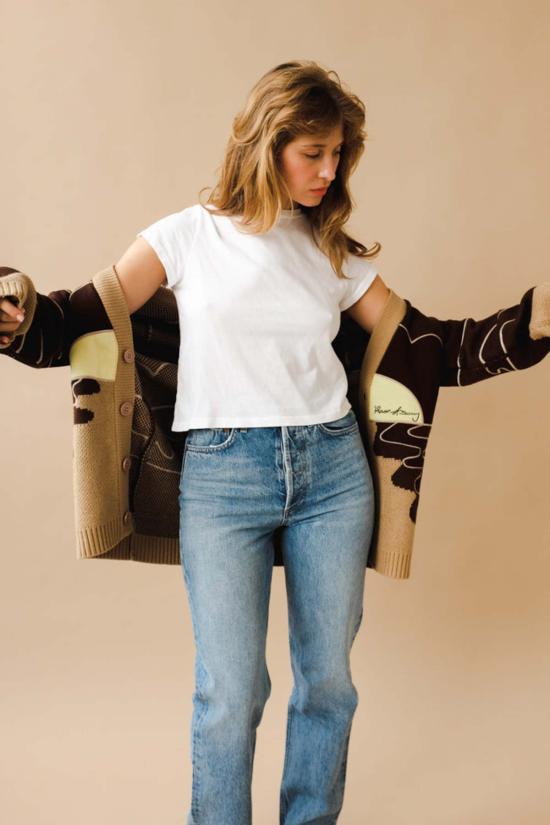  에이골디 반팔 티셔츠 아골드 아딘 쉬런큰 티셔츠 - AGOLDE