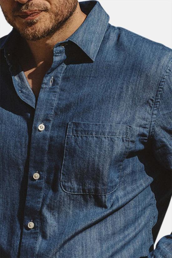  KATO 데님 셔츠 카토 리퍼 텐셀  미디엄 블루 - KATO