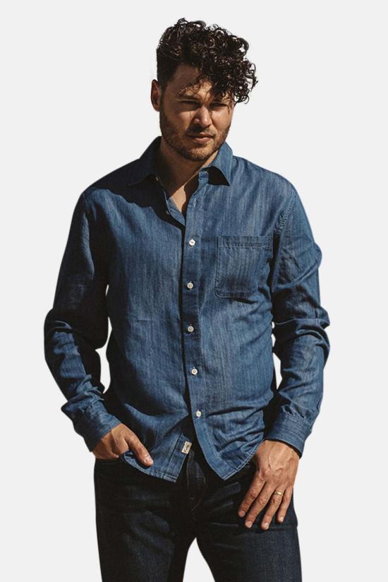  KATO 데님 셔츠 카토 리퍼 텐셀  미디엄 블루