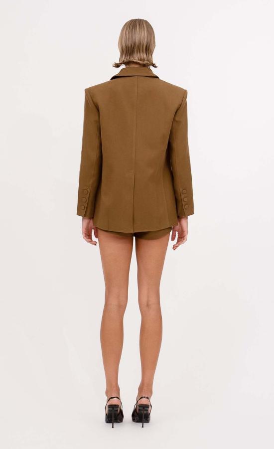  논살란트 레이블 수트 자켓 넌캐럴런트 레이블 드류 블레이저 브라운 - NONCHALANT LABEL