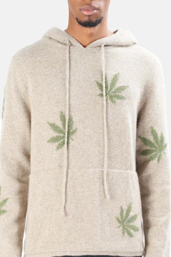  Harden 후드 티셔츠 하든 X 블루&크림 멀티 리프 캐시미어 후드 오트밀/그린 - OTHER BRANDS