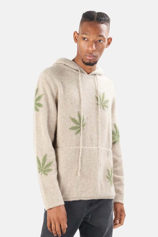  Harden 후드 티셔츠 하든 X 블루&크림 멀티 리프 캐시미어 후드 오트밀/그린 - OTHER BRANDS