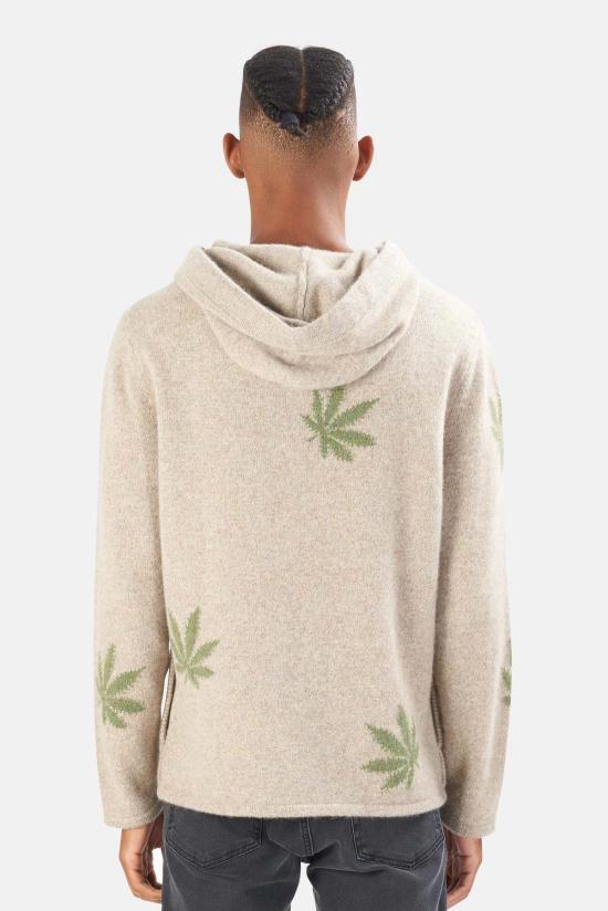  Harden 후드 티셔츠 하든 X 블루&크림 멀티 리프 캐시미어 후드 오트밀/그린 - OTHER BRANDS