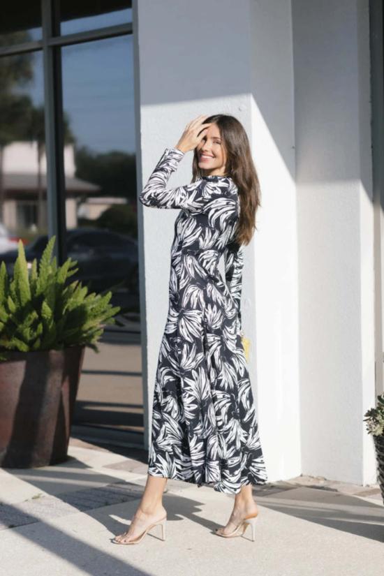  팜 리오 미디 원피스 미디 드레스 보사 바나나 블랙 - FARM RIO