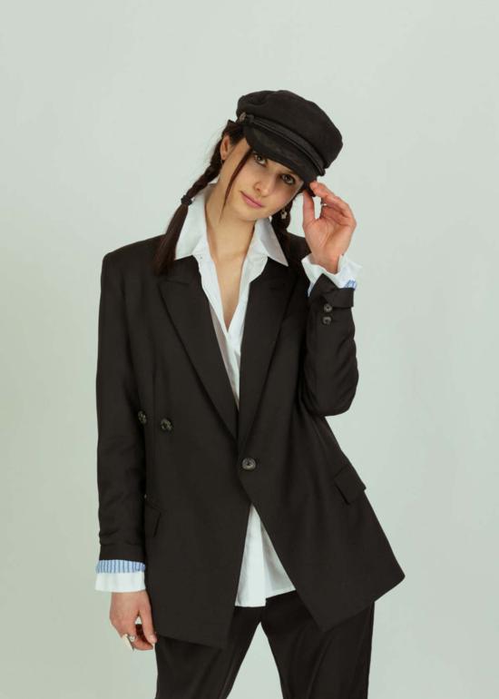  Wear Cissa 수트 자켓 시사 스마이스 콜라보 울 블레이저 카본을 착용하세요 - OTHER BRANDS