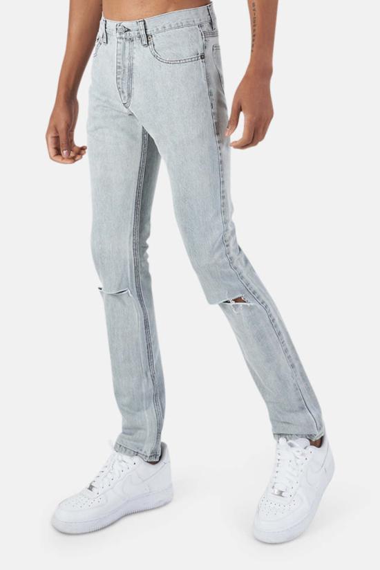  블루&크림 데님 팬츠 HL 디스트레스드 진 워시드 그레이 - BLUE&CREAM