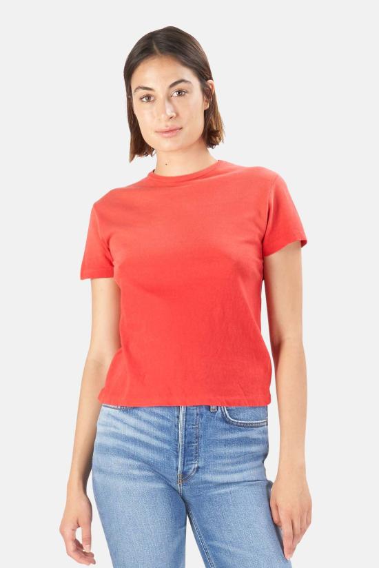  리던 반팔 티셔츠 Re/Done 클래식 티 페이디드 크림슨