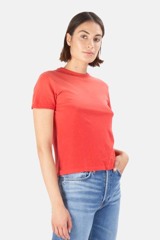  리던 반팔 티셔츠 Re/Done 클래식 티 페이디드 크림슨 - RE/DONE