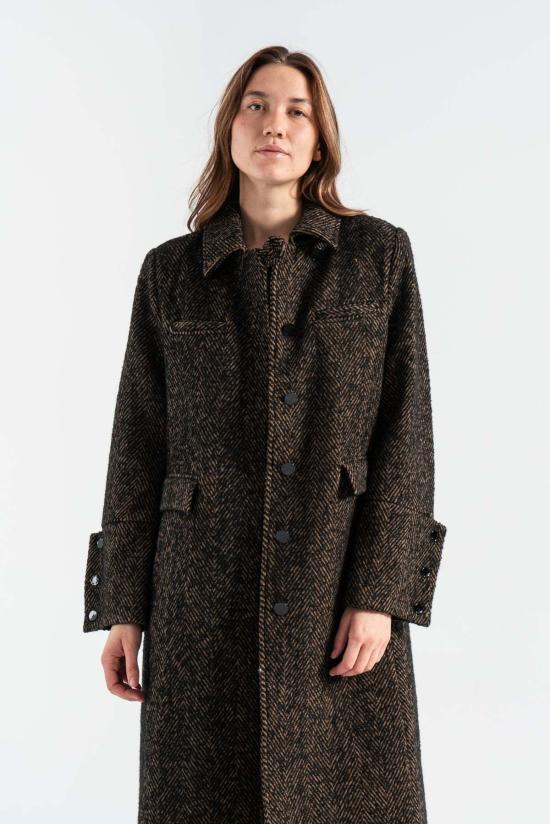  가니 트렌치 코트 헤링본 울코트 시타케 - GANNI