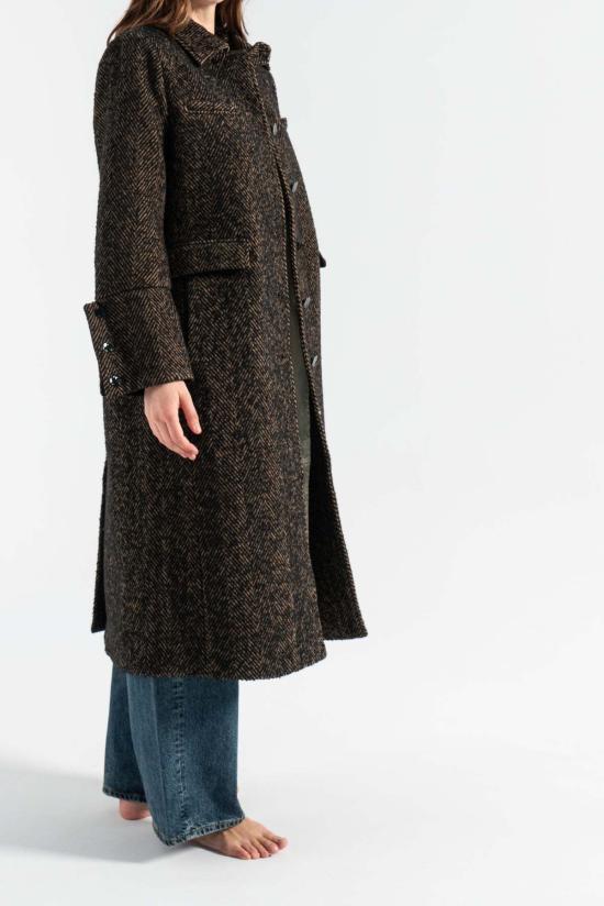  가니 트렌치 코트 헤링본 울코트 시타케 - GANNI