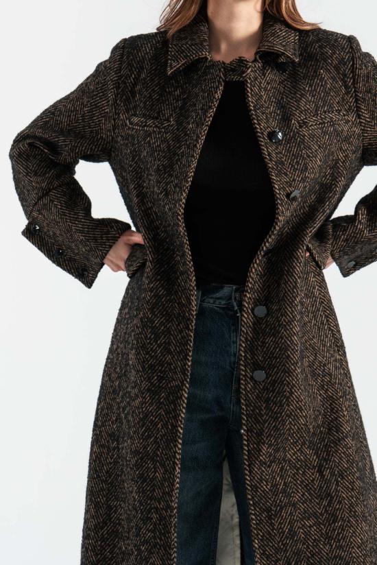  가니 트렌치 코트 헤링본 울코트 시타케 - GANNI