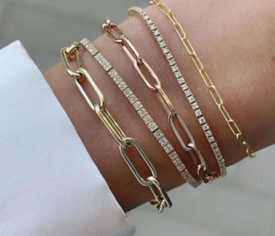  EF Collection 팔찌 Ef 컬렉션 롤라 체인 브레이슬릿 옐로우 골드 - EF COLLECTION