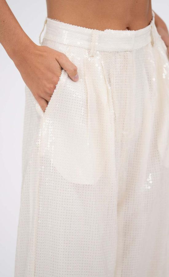  논살란트 레이블 스트레이트 팬츠 논샬런트 라벨 록샌 팬츠 윈터 화이트 - NONCHALANT LABEL