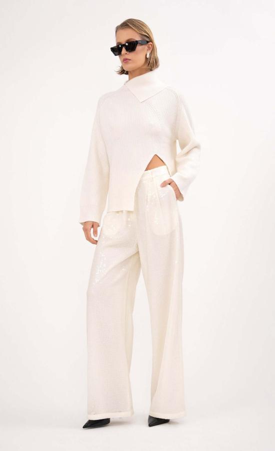  논살란트 레이블 스트레이트 팬츠 논샬런트 라벨 록샌 팬츠 윈터 화이트 - NONCHALANT LABEL