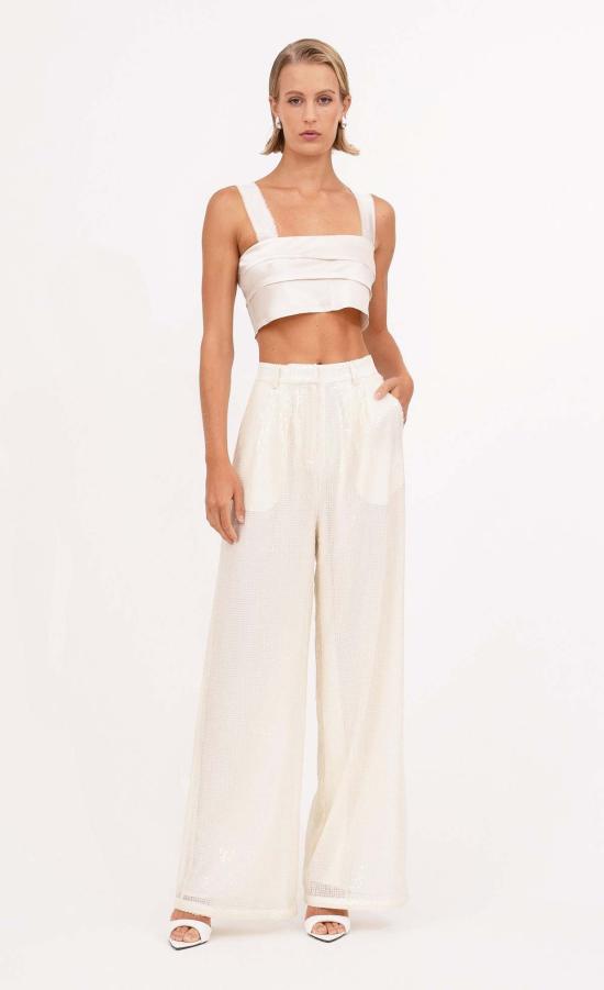  논살란트 레이블 스트레이트 팬츠 논샬런트 라벨 록샌 팬츠 윈터 화이트 - NONCHALANT LABEL