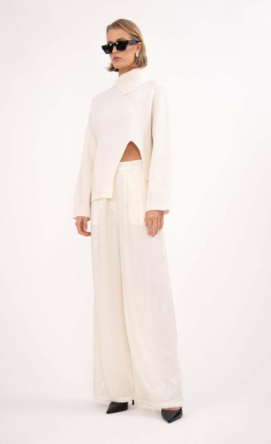  논살란트 레이블 스트레이트 팬츠 논샬런트 라벨 록샌 팬츠 윈터 화이트 - NONCHALANT LABEL