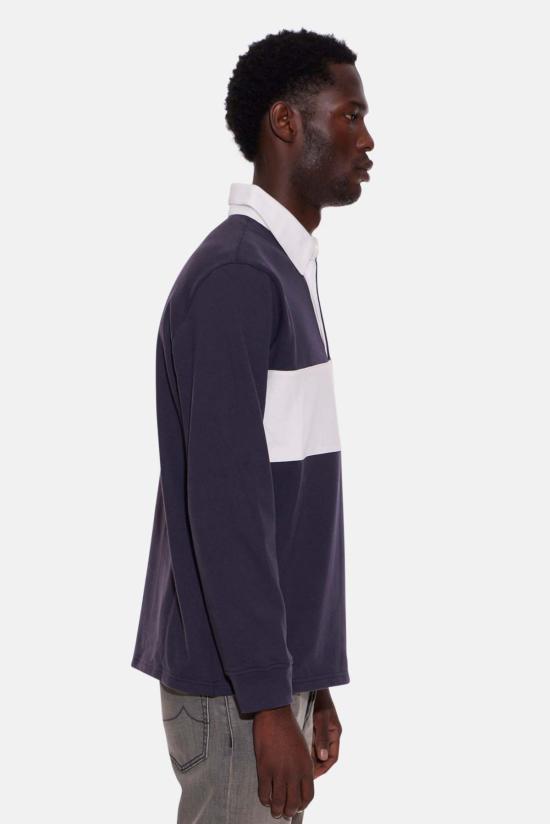  Blue&Cream 폴로 티셔츠 블루&크림 스트라이프 럭비 네이비/화이트 - BLUE&CREAM