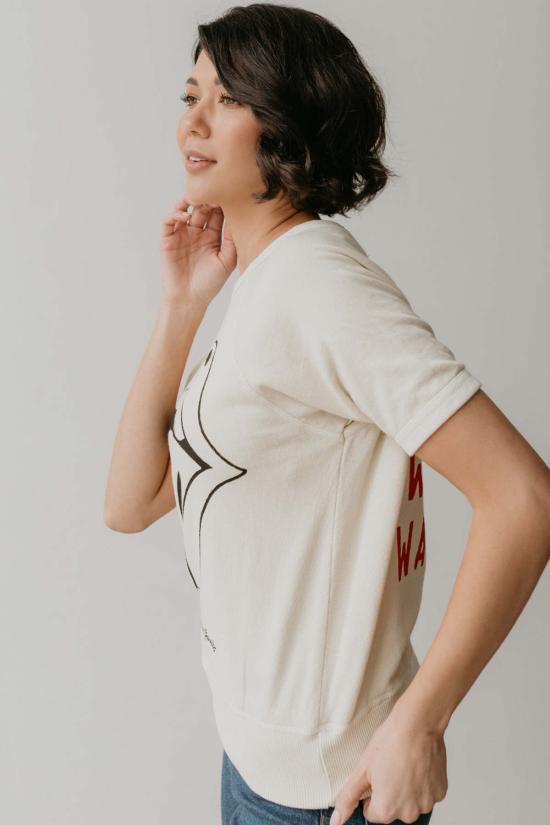  피플 오브 레이저 반팔 티셔츠 People Of Leisure 롤링스톤즈 아이보리 라글런 티 아이보리 - PEOPLE OF LAISURE