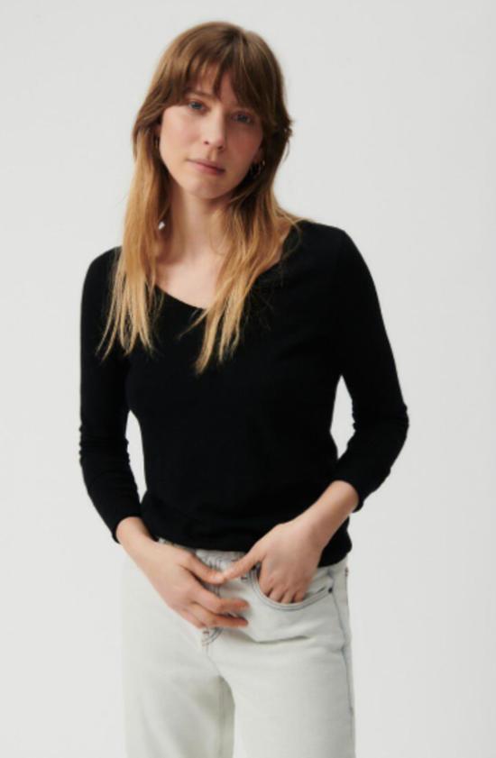  아메리칸 빈티지 반팔 티셔츠 소노마 롱슬리브 티 누아르