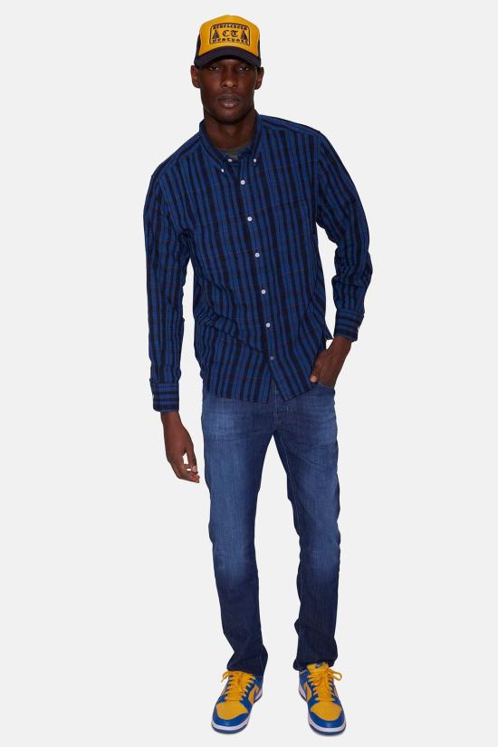  Original Madras Trading Company 긴팔 셔츠 오리지널 마드라스 트레이딩 컴퍼니 N5 클래식  네이비 체크 - OTHER BRANDS